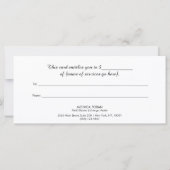 Carte Certificat-cadeau Reiki Master & Energy Healer (Dos)