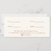 Carte Certificat Cadeau Rétro Orange Moderne (Dos)