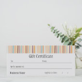 Carte Certificat cadeau Retro Stripes (Debout devant)