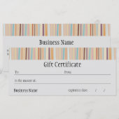 Carte Certificat cadeau Retro Stripes (Devant / Derrière)