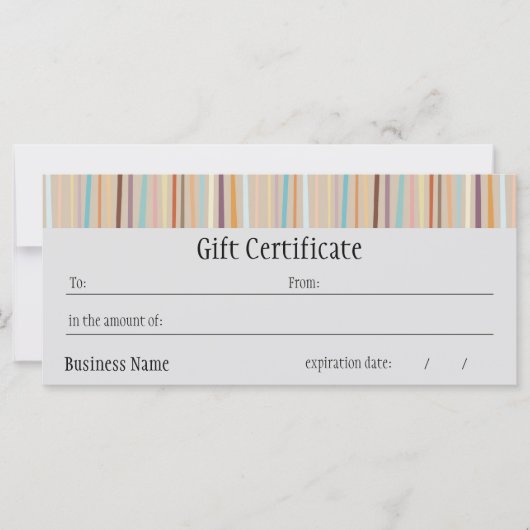 Carte Certificat cadeau Retro Stripes (Devant)