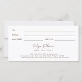 Carte Certificat cadeau rose Boho (Dos)