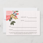 Carte Certificat cadeau Rose Floral Vêtements penderie (Dos)