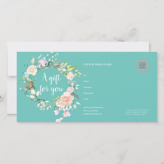 Carte Certificat cadeau rose Garland (Devant)