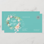 Carte Certificat cadeau rose Garland (Devant / Derrière)