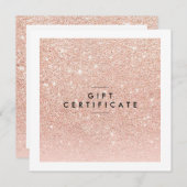 Carte Certificat cadeau rose Gold Chic Salon (Devant / Derrière)
