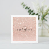 Carte Certificat cadeau rose Gold Chic Salon (Debout devant)