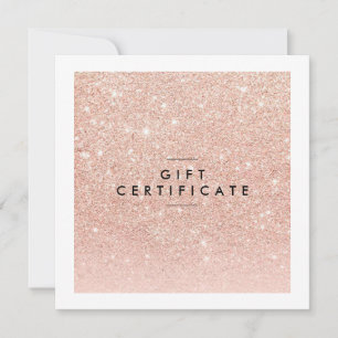 Carte Certificat cadeau rose Gold Chic Salon