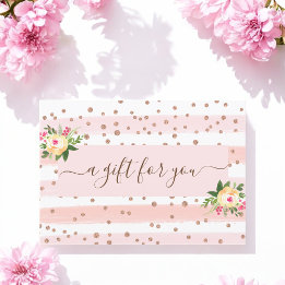 Carte Certificat cadeau rose Gold Pink White Business