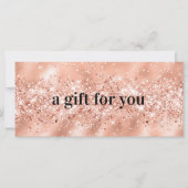 Carte Certificat cadeau rose Gold Sparkle Business (Devant)