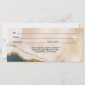 Carte Certificat cadeau rose noir aquarelle Script (Dos)