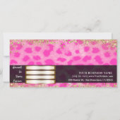 Carte Certificat Cadeau Rose Pailleté Léopard Guépard Or (Dos)