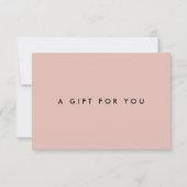 Carte Certificat Cadeau Rose Pâle Simple Moderne (Devant)