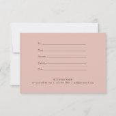 Carte Certificat Cadeau Rose Pâle Simple Moderne (Dos)