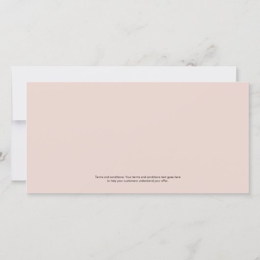 Carte Certificat cadeau rose Parties scintillant or (Dos)