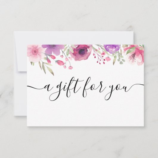 Carte Certificat cadeau Rose Watercolor (Devant)