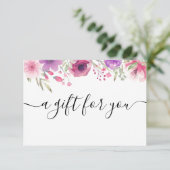 Carte Certificat cadeau Rose Watercolor (Debout devant)