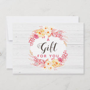 Carte Certificat Cadeau Roses Shabby Chic & Fleurs Rusti