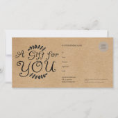 Carte Certificat cadeau Rustic Kraft (Devant)