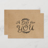 Carte Certificat cadeau Rustic Kraft (Devant / Derrière)