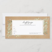 Carte Certificat-cadeau Rustic Kraft Feuille Spring (Devant)