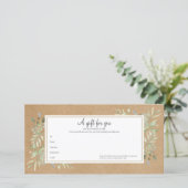 Carte Certificat-cadeau Rustic Kraft Feuille Spring (Debout devant)