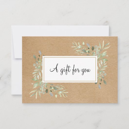 Carte Certificat-cadeau Rustic Kraft Feuille Spring (Devant)