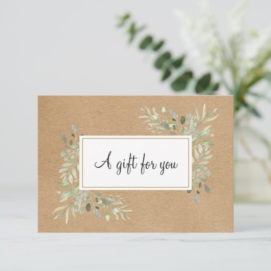 Carte Certificat-cadeau Rustic Kraft Feuille Spring (Debout devant)
