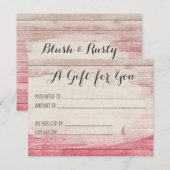 Carte Certificat cadeau Rustic Wood Blush Pink Shabby (Devant / Derrière)