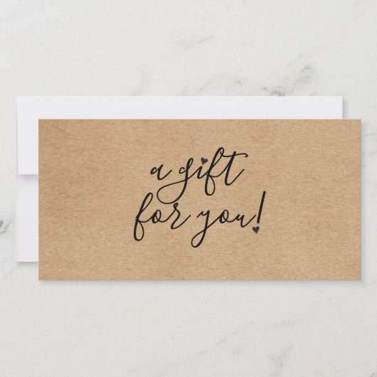 Carte Certificat cadeau rustique Kraft simple (Devant)