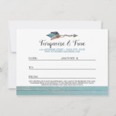 Carte Certificat cadeau Rustique Turquoise Bois & Plumes (Dos)