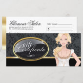 CARTE CERTIFICAT CADEAU SALON CHEVEUX (Devant / Derrière)