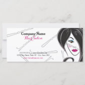 Carte Certificat cadeau salon de coiffure pour fille (Dos)