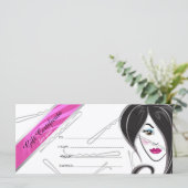 Carte Certificat cadeau salon de coiffure pour fille (Debout devant)