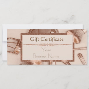 Carte Certificat cadeau salon de maquillage parties scin
