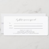 Carte Certificat Cadeau Salon Dégradé de Teint Doré Rosé (Dos)