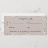 Carte certificat cadeau salon et spa (Dos)