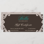 Carte certificat cadeau salon et spa (Devant / Derrière)