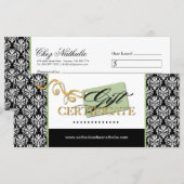 CARTE CERTIFICAT CADEAU SALON ET SPA (Devant / Derrière)