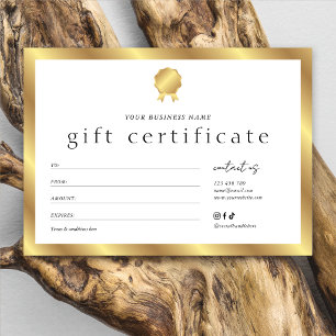 Carte Certificat Cadeau Salon Glam Gold Effect Moderne