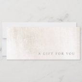 Carte Certificat Cadeau Salon Spa Marbre Brossé Élégant (Devant)