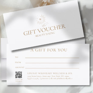 Carte Certificat Cadeau Salon White Moon Eye Hand Stars
