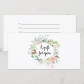 Carte Certificat Cadeau Script Couronne Fleurie de Roses (Devant / Derrière)