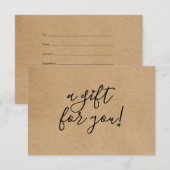 Carte Certificat Cadeau Script Hearts Kraft Rustique (Devant / Derrière)
