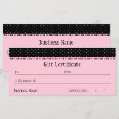 Carte Certificat cadeau Siesta Motel (Devant / Derrière)