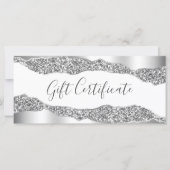 Carte Certificat Cadeau Silver Glitter Diamonds Glam (Devant)