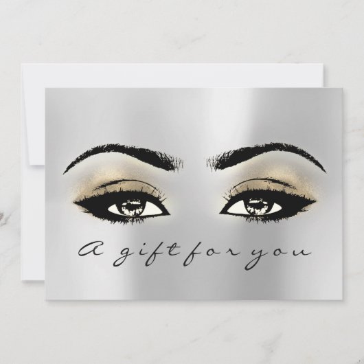 Carte Certificat cadeau Silver Gold Lash Beauty Maquilla (Devant)