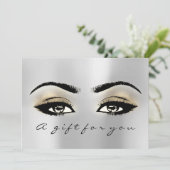 Carte Certificat cadeau Silver Gold Lash Beauty Maquilla (Debout devant)