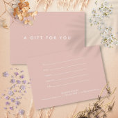 Carte Certificat cadeau simple Elegant Girly Rose