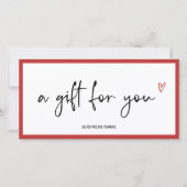 Carte Certificat cadeau simple et moderne (Devant)
